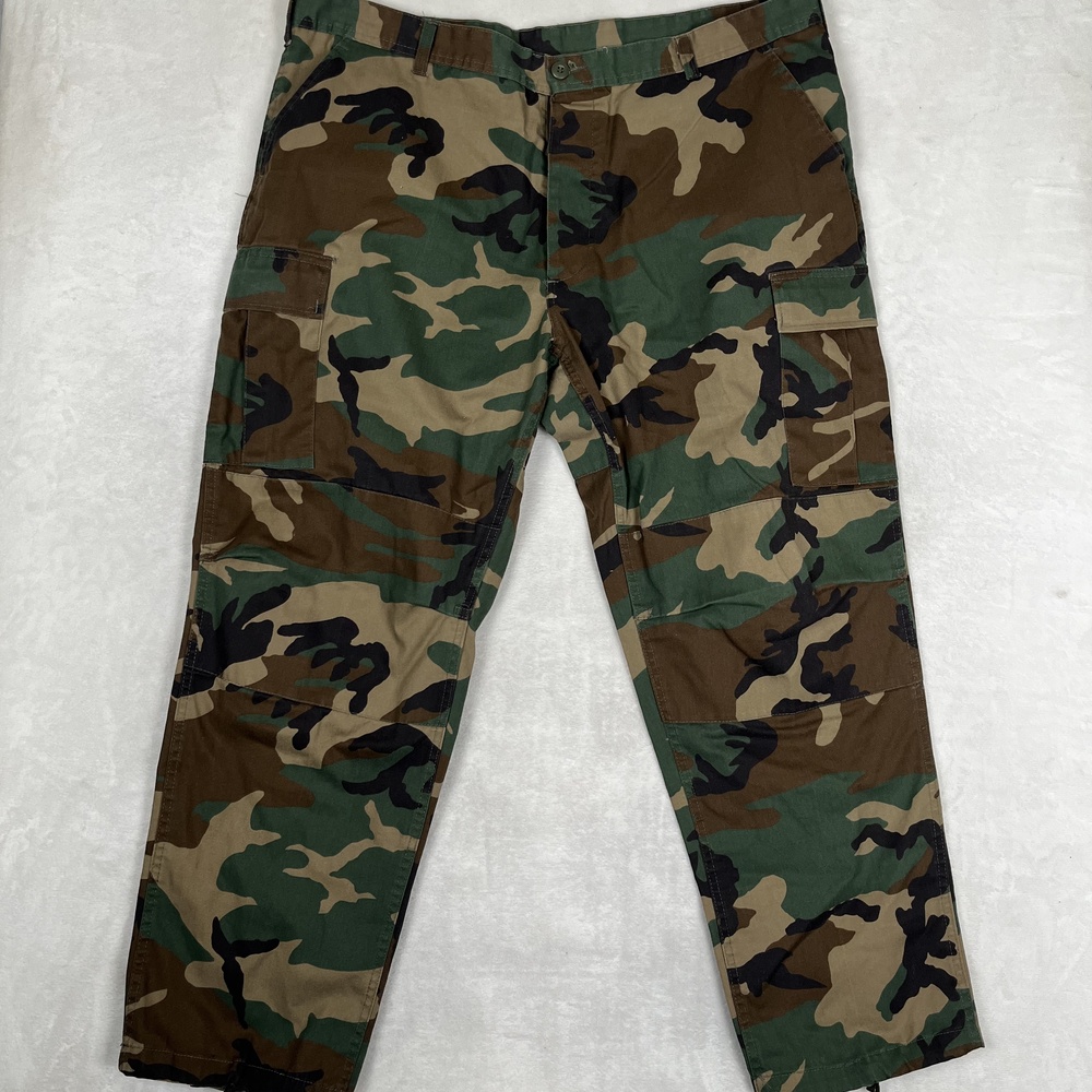 Vintage Rothco BDU Cargo Pants Mens 2XL Regular Green Camo Tactical Utility